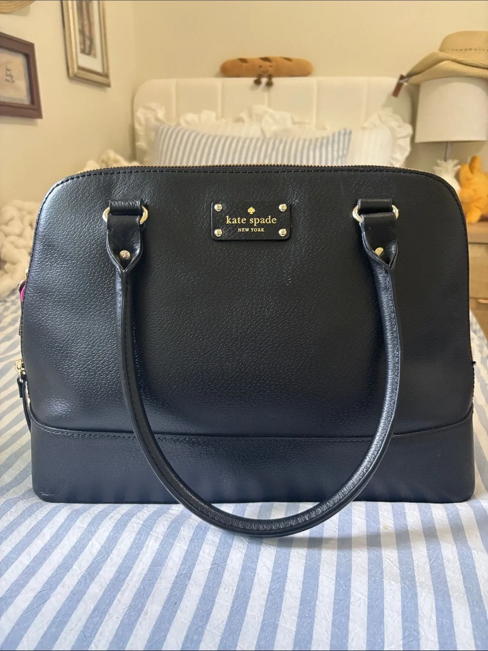 Kate Spade Black Leather Rachelle Wellesley Handbag